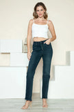 Judy Blue Full Size Button Fly Hem Destroy Straight Jeans  Style Ratio