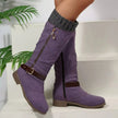 Round Toe Block Heels Boots  Style Ratio