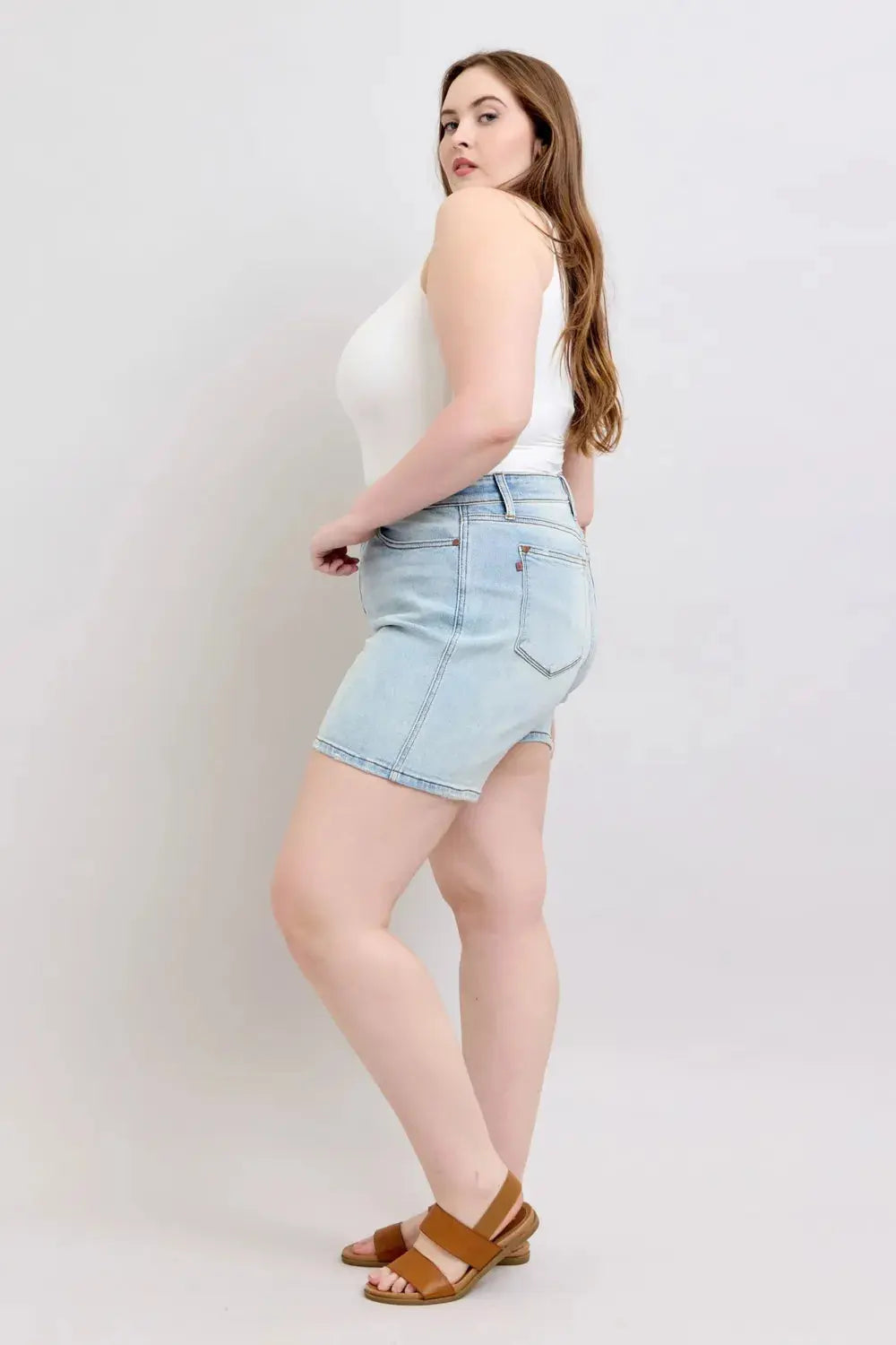 Judy Blue 2 Button Denim Shorts with Pockets  Style Ratio
