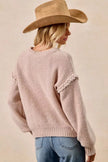 BiBi Cable Knit Sweater with Shoulder Braid Detail  Style Ratio