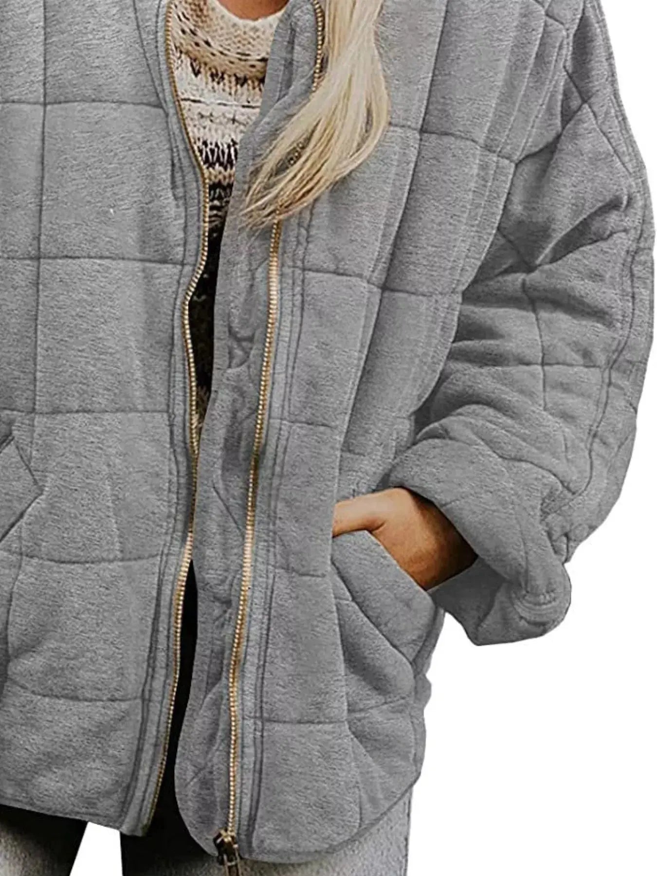 Quilted Zip Up Outerwear  Style Ratio