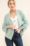 And The Why Stretch Non-Wrinkled Basic Open-Front Blazer  Style Ratio