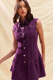 SO ME Button Down Sleeveless Collared Game Day Mini Dress  Style Ratio