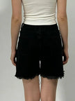 Rhinestone Chain Raw Hem Denim Shorts  Style Ratio