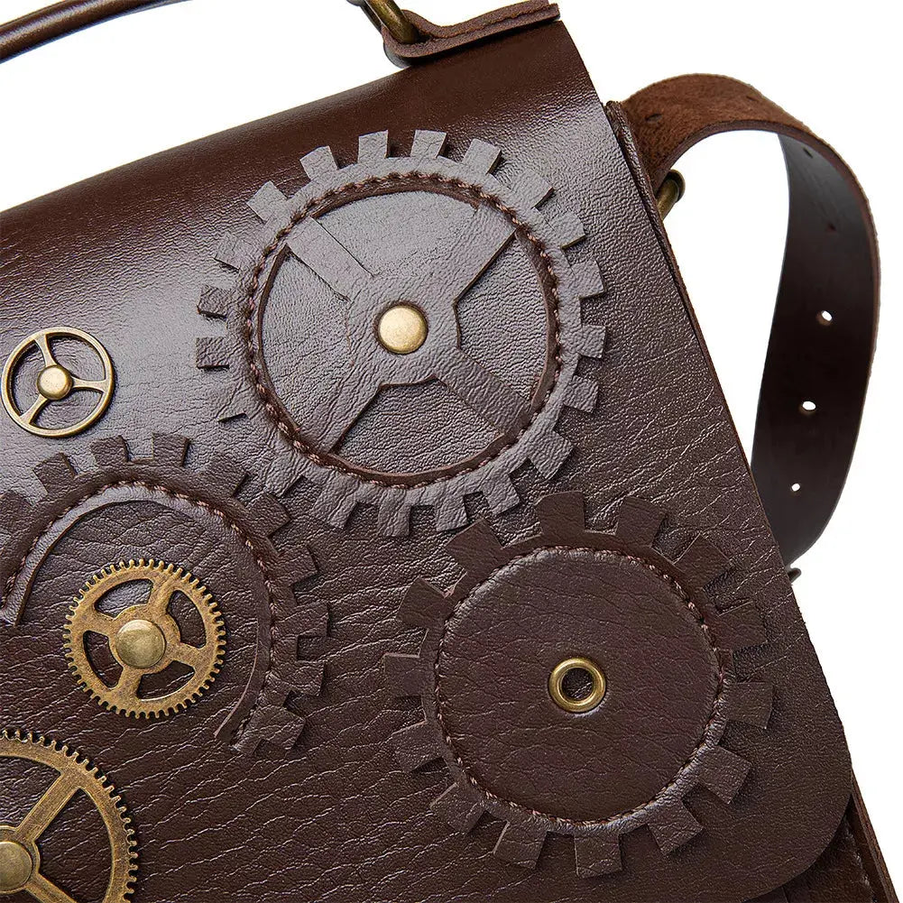 Steampunk Gear Decorated Crossbody Bag  Style Ratio