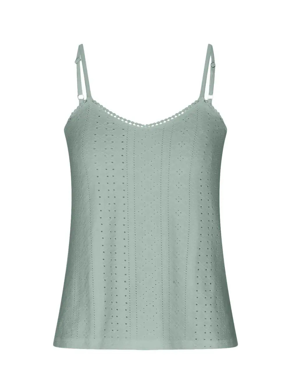 Eyelet Lace Detail V-Neck Cami  Style Ratio