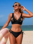 Palm Tree Cutout Lace-Up Bikini  Style Ratio