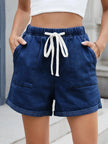 Drawstring Wash Denim Shorts  Style Ratio