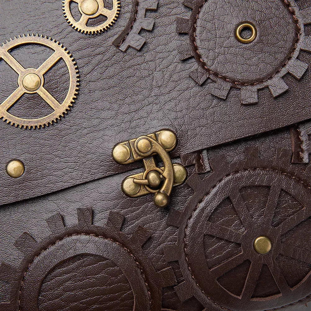 Steampunk Gear Decorated Crossbody Bag  Style Ratio