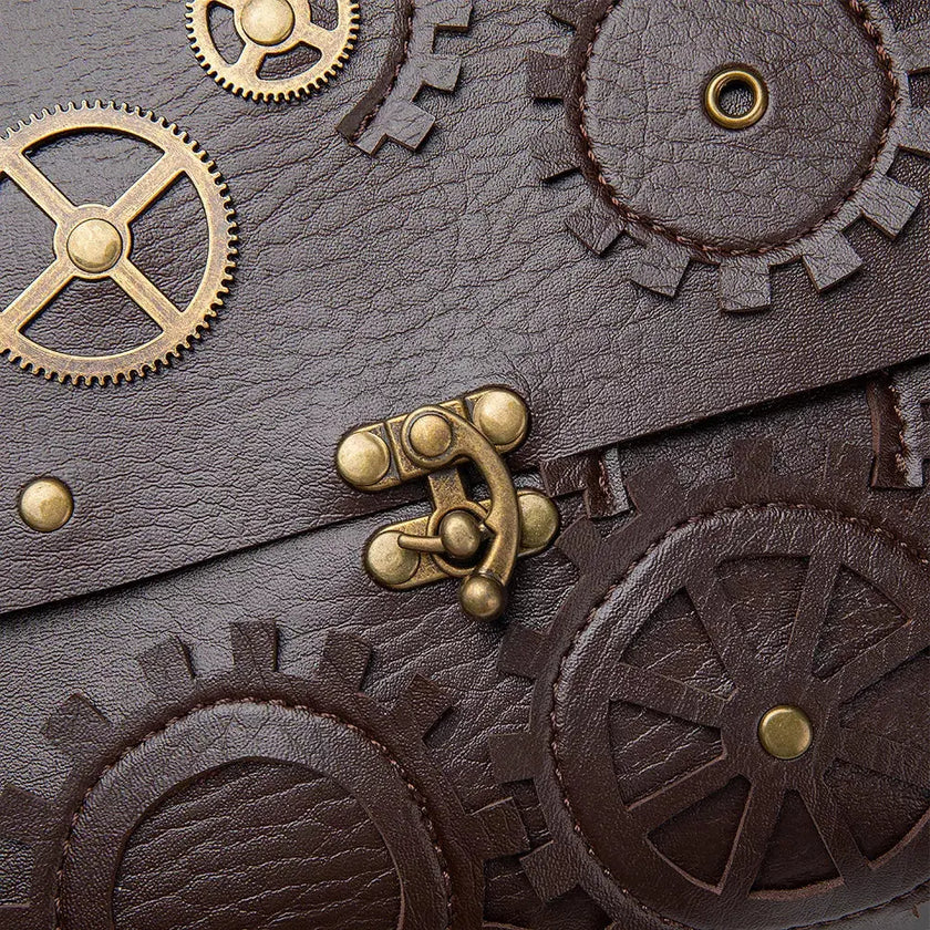 Steampunk Gear Decorated Crossbody Bag  Style Ratio
