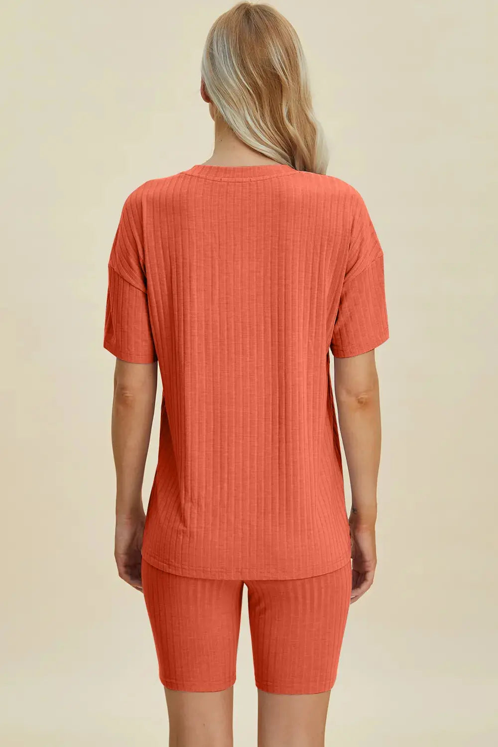 Basic Bae Full Size Ribbed V-Neck Short Sleeve Top and Shorts Loungewear  Style Ratio