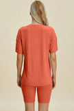 Basic Bae Full Size Ribbed V-Neck Short Sleeve Top and Shorts Loungewear  Style Ratio