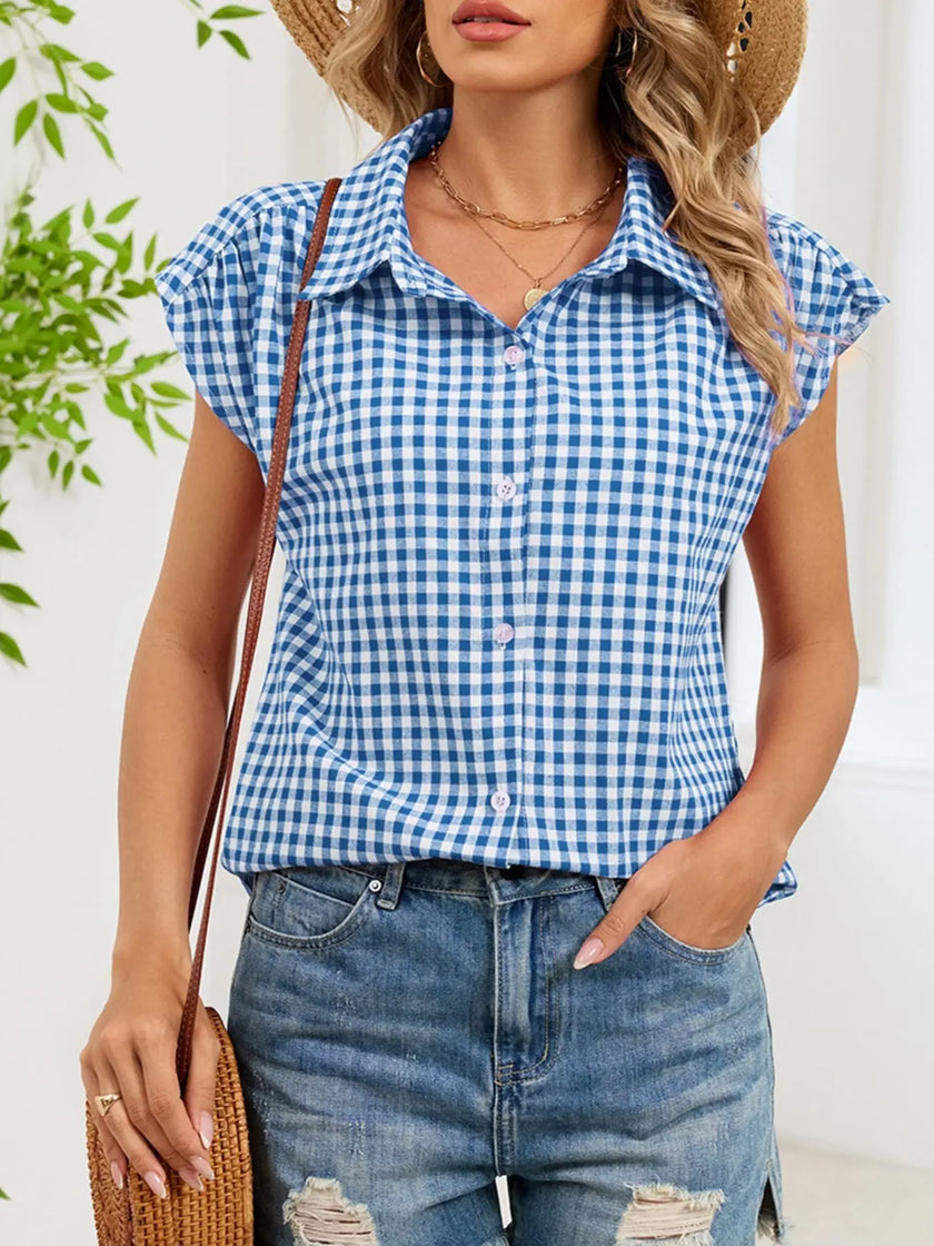 Gingham Button Down Short Sleeve Shirt  Style Ratio