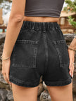 High Waist Denim Shorts with Pockets  Style Ratio