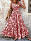 Printed Cap Sleeve Maxi Dress  Style Ratio