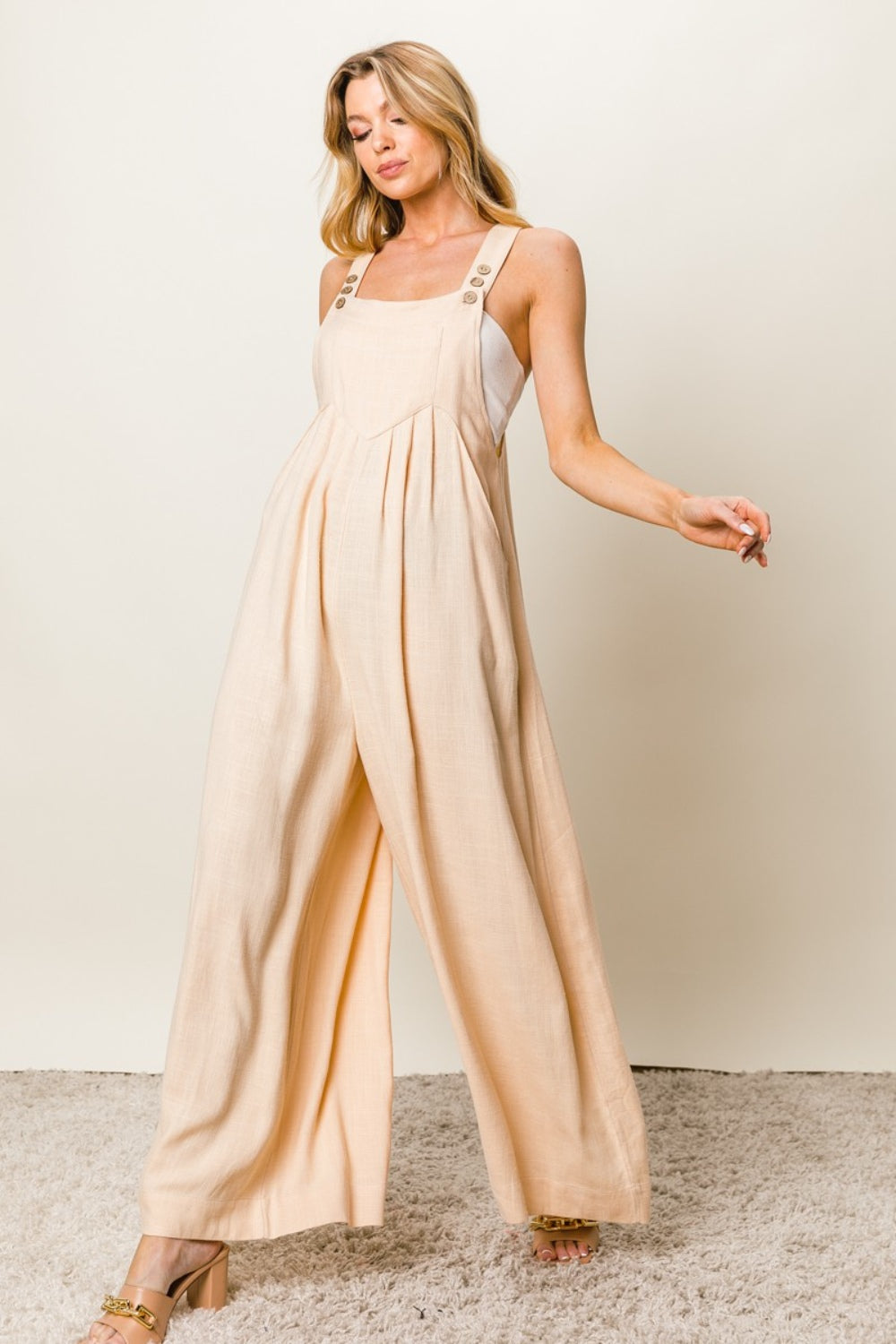 Tie Sleeves and Wide Leg Jumpsuit