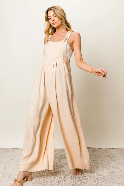 BiBi Tie Sleeves and Wide Leg Jumpsuit Trendsi