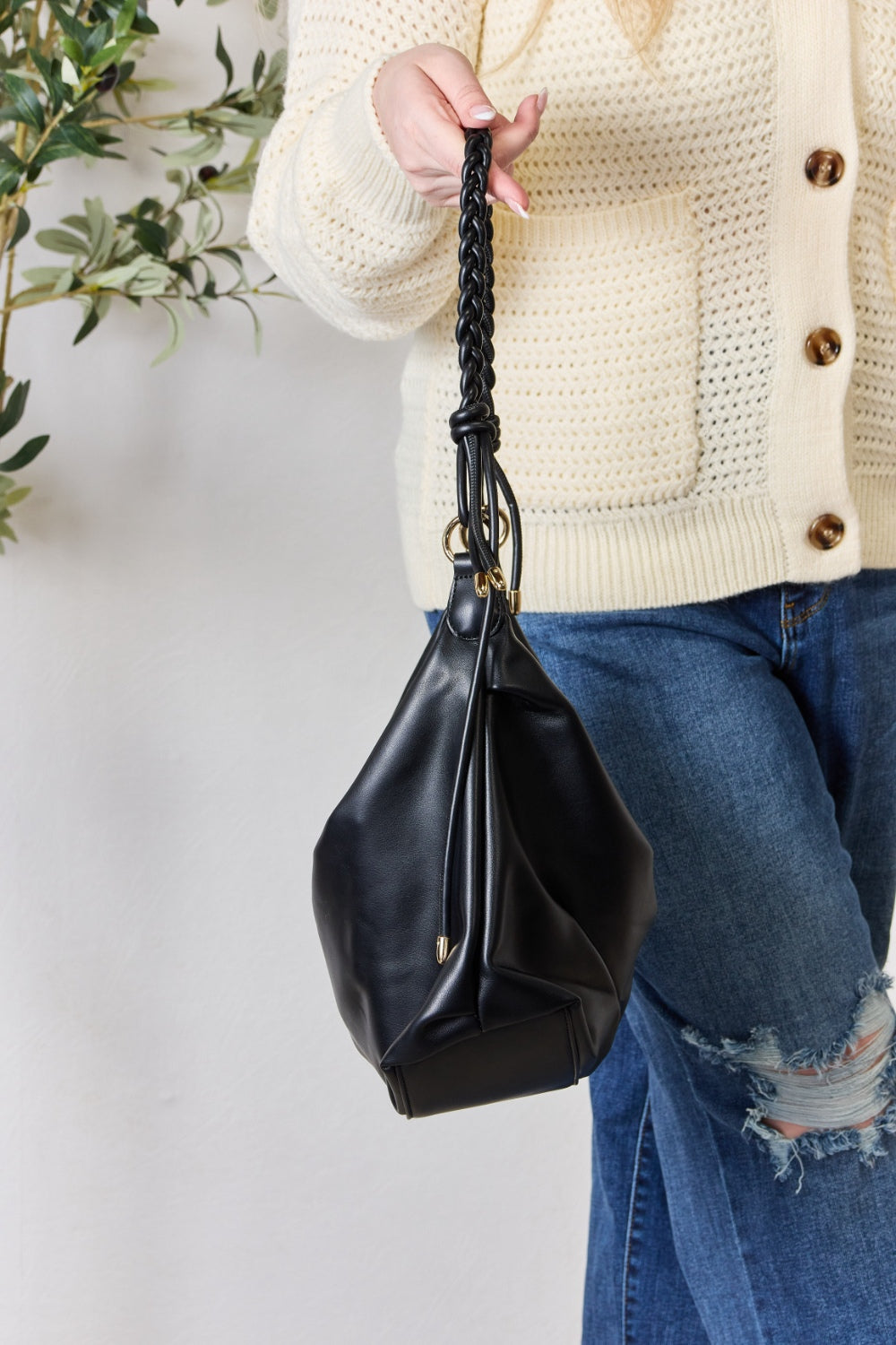 Braided Strap Shoulder Bag