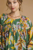 Umgee Mix Abstract Print Balloon Sleeve Blouse  Style Ratio