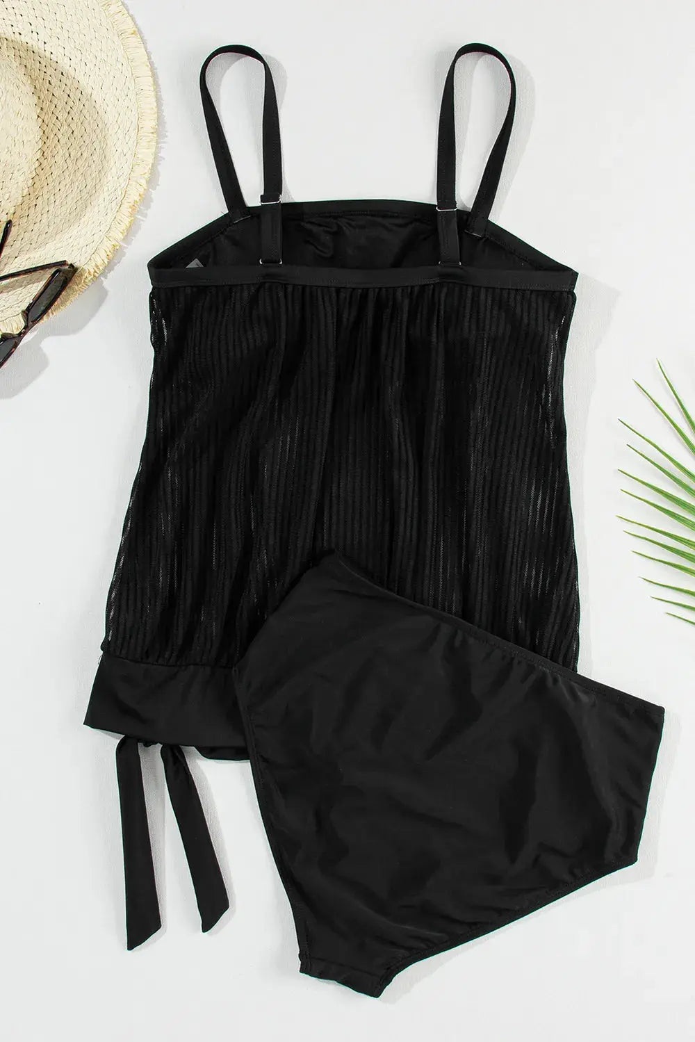 Square Neck Spaghetti Strap Tankini Set  Style Ratio
