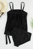 Square Neck Spaghetti Strap Tankini Set  Style Ratio