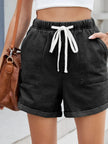Drawstring Wash Denim Shorts  Style Ratio