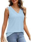 Eyelet V-Neck Tank  Style Ratio