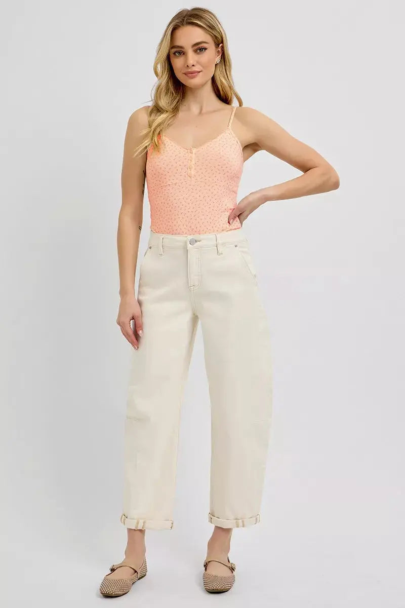 RISEN High Rise Relaxed Barrel Cuffed Jeans  Style Ratio