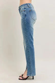 Judy Blue Full Size High Waist Vintage Wash Front Seam & Slit Straight Plus Size  Style Ratio