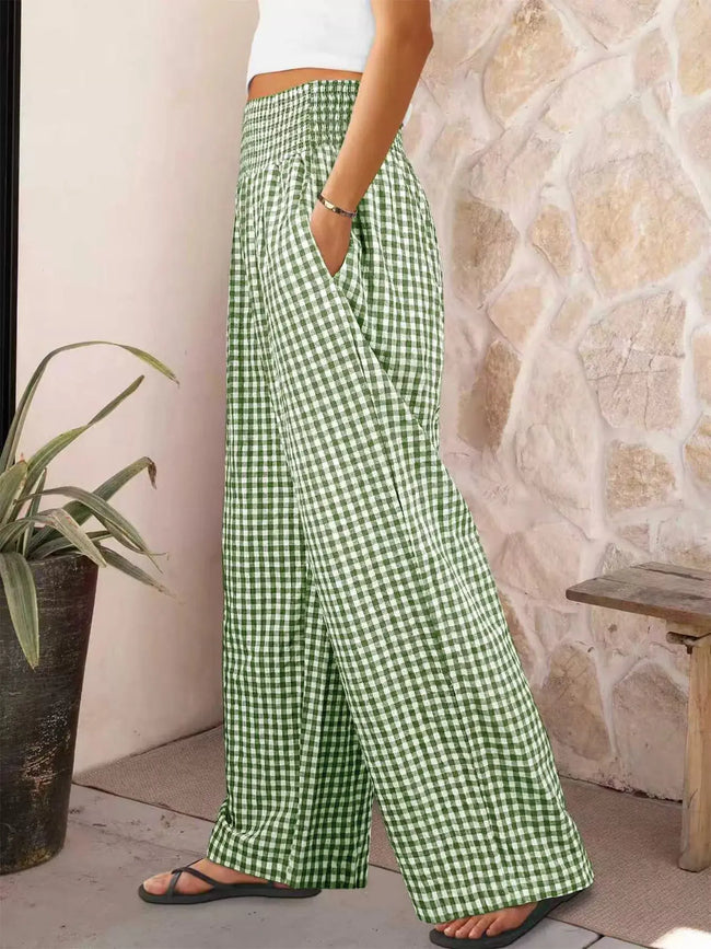 Gingham High Waisted Wide Leg Pants  Style Ratio