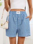 Gingham Elastic Waist Casual Shorts  Style Ratio
