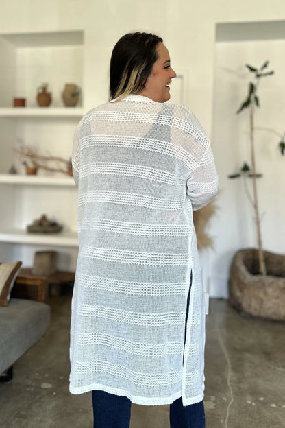 Double Take Open Front Longline Cardigan Trendsi