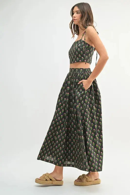 MABLE Floral Crop Top and Skirt Set  Style Ratio