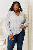 Woven Right Cable-Knit Hooded Sweater  Style Ratio