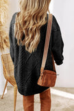 Cable-Knit Round Neck Sweater Dress  Style Ratio