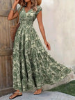 Printed Cap Sleeve Maxi Dress  Style Ratio