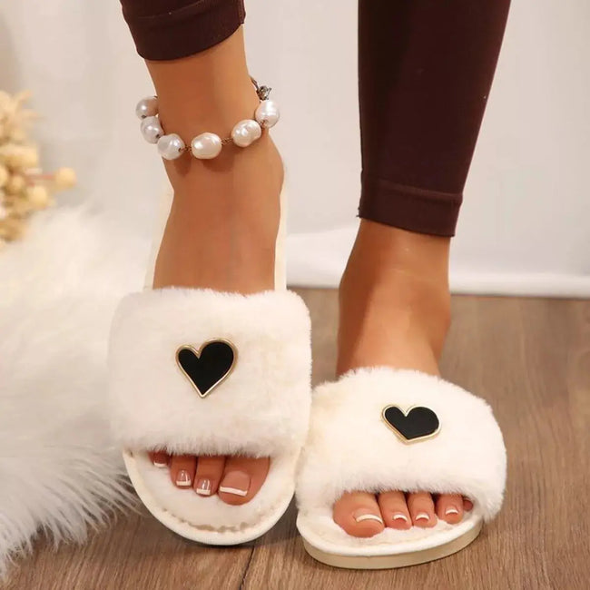 Heart Open Toe Slippers  Style Ratio