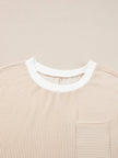 Twisted Ribbed Color Block Trim Shirt Shift Dress  Style Ratio