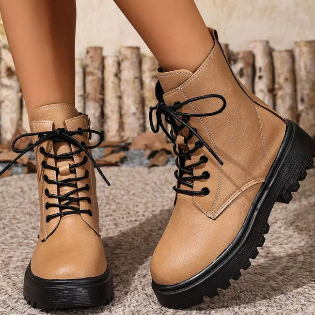 Round Toe Block Heels Boots  Style Ratio