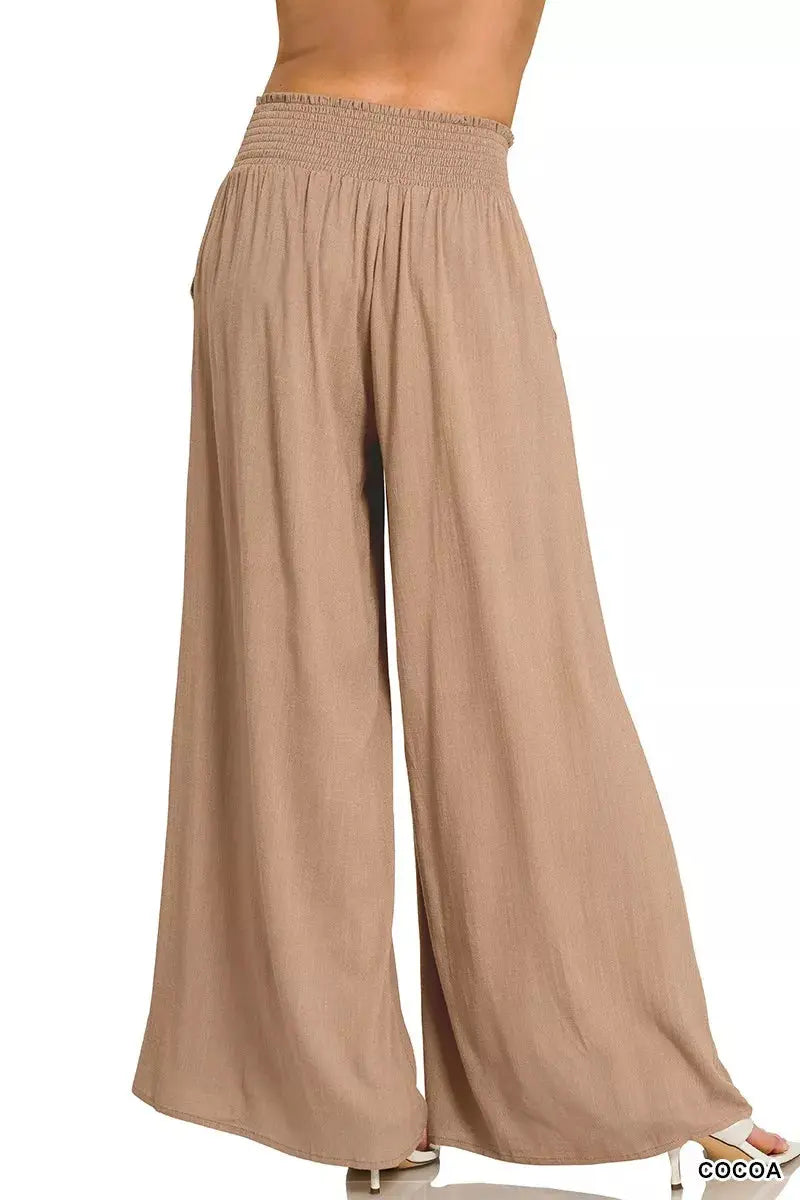 Zenana Smocked Waistband Wide Leg Lounge Pants  Style Ratio