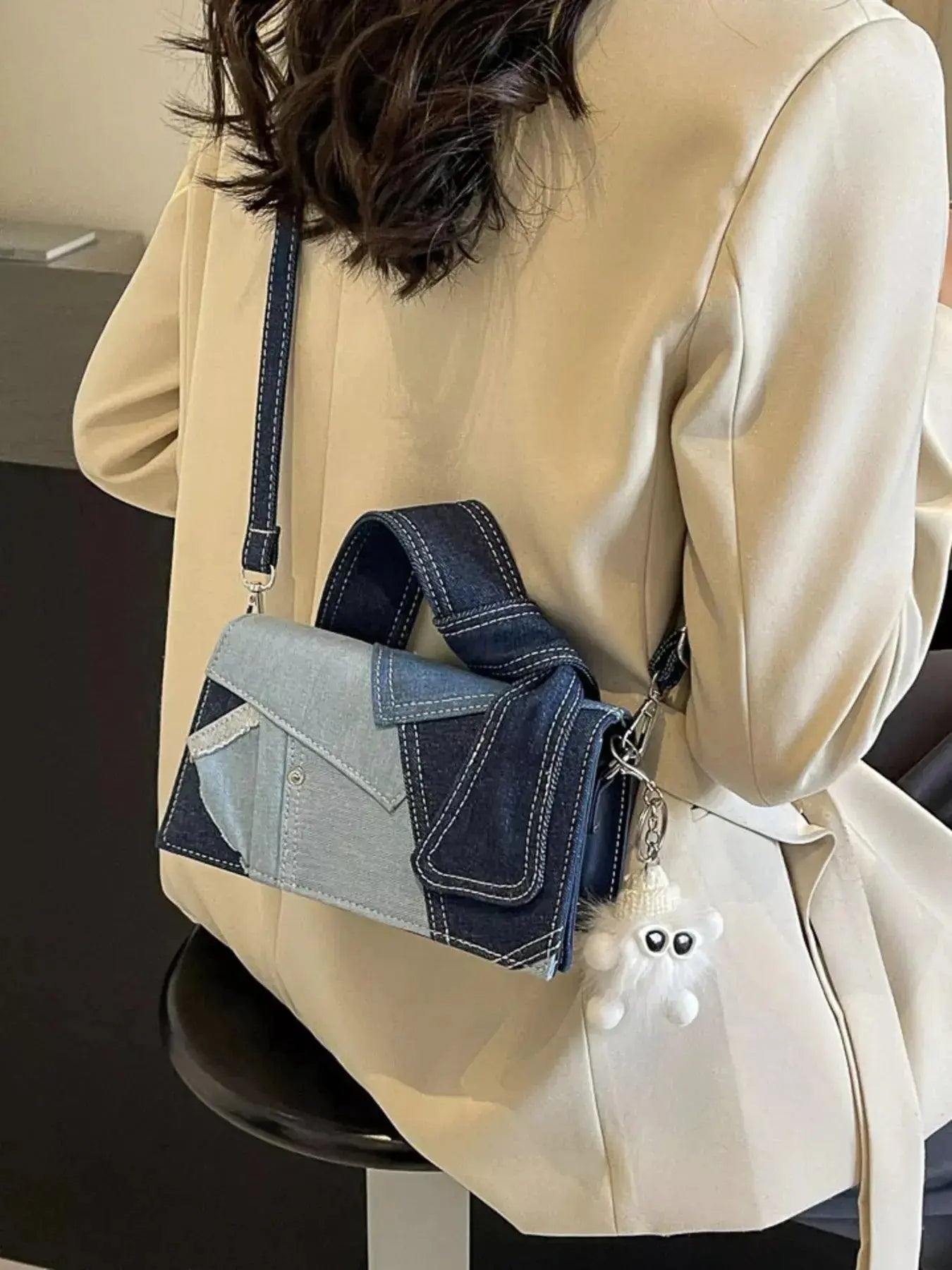 Denim Patchwork Crossbody Bag  Style Ratio