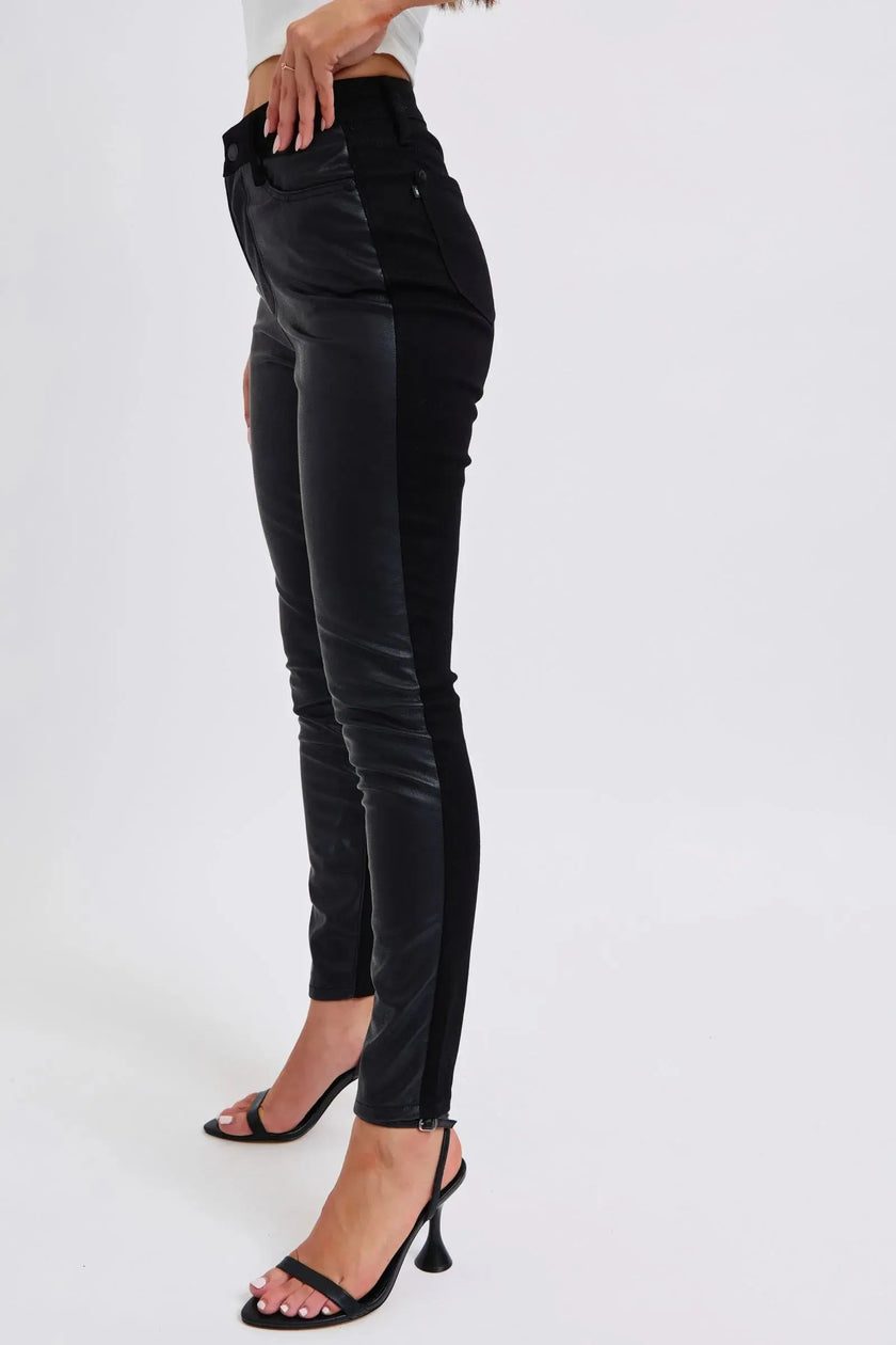 Judy Blue Plus Size HW Faux Leather Skinny Pants  Style Ratio