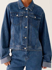 Button Down Cropped Oversized Denim Jacket  Style Ratio