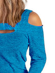 Full Size Cutout Shoulder Long Sleeve Shirt  Style Ratio