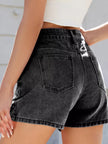 Studded High Waist Denim Shorts  Style Ratio