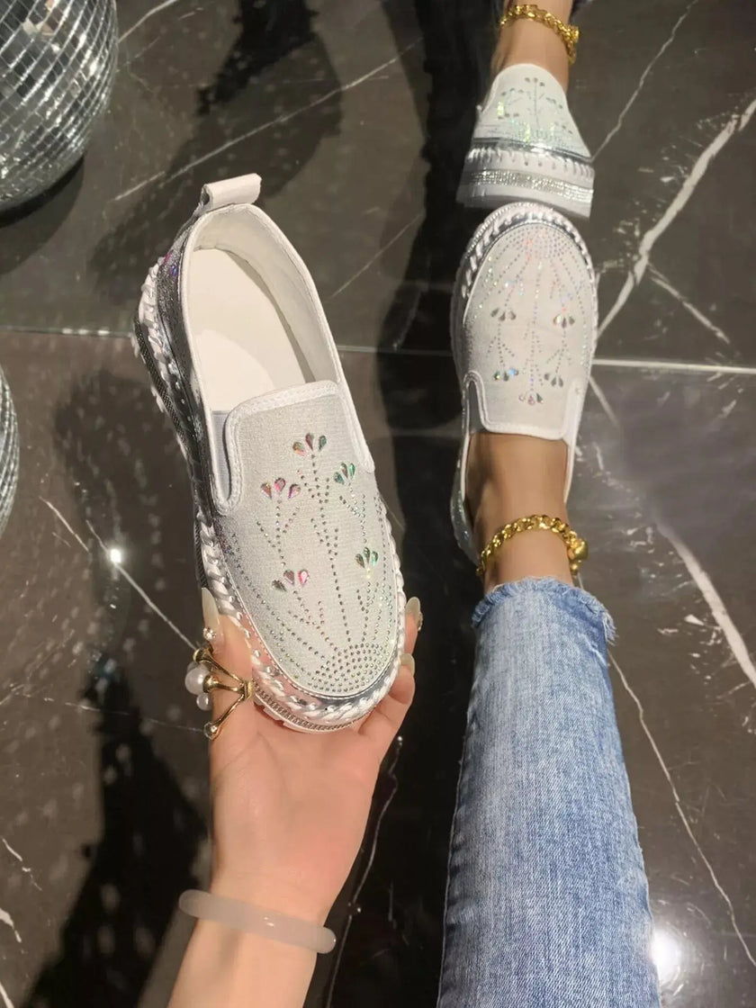 Rhinestone Embellished Platform Loafers  Style Ratio
