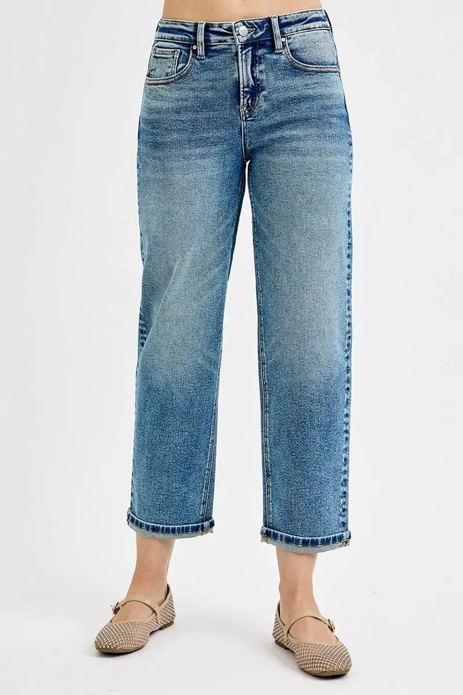 RISEN Full Size High Rise Crop Boyfriend Jeans  Style Ratio