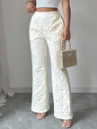 Textured High Waist Wide Leg Pants  Style Ratio