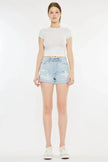 Kancan High Rise Repaired Mom Denim Shorts  Style Ratio
