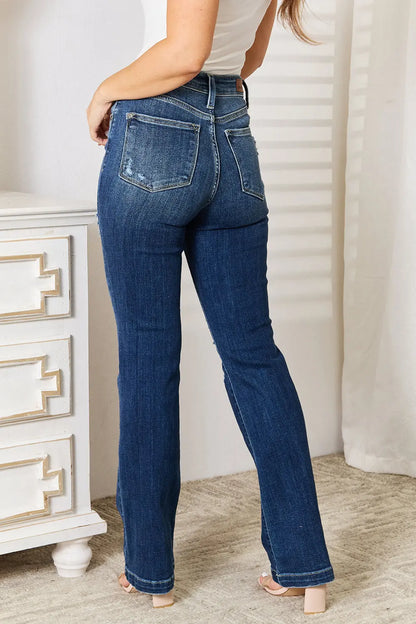 Judy Blue Mid Rise Bootcut Jeans Trendsi